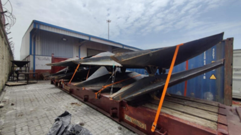 Secured for the sea leg to Jebel Ali